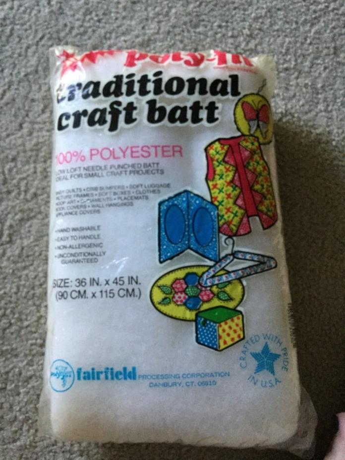 Poly-Fil Traditional Craft Batt Size 36IN X 45IN Low Loft Needle Punched Bat Sea