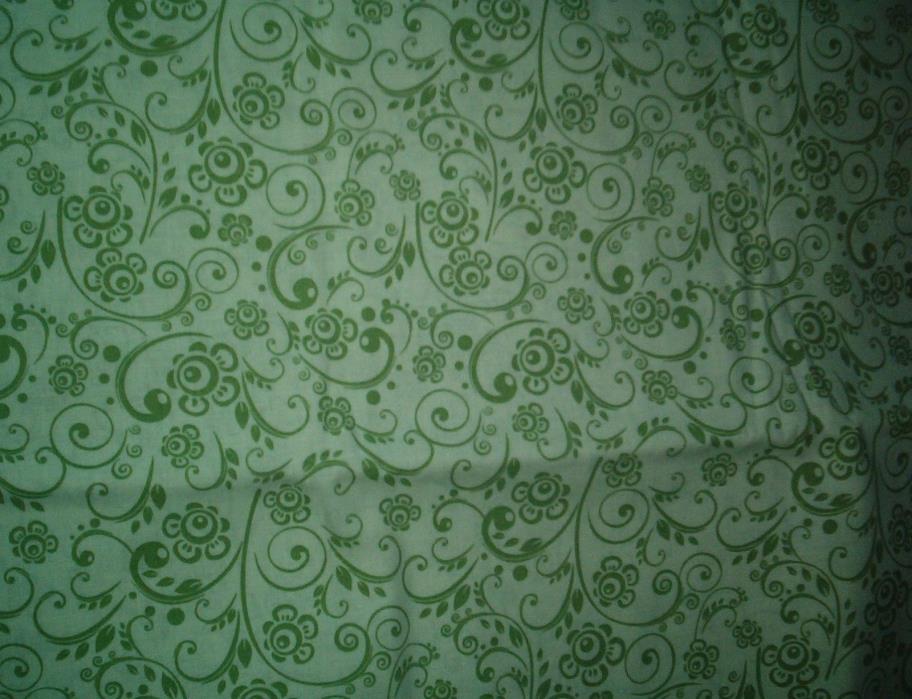 Green On Green Swirls 1 Yard x 44-45 Fabric