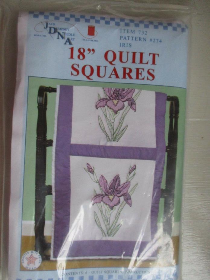 Jack Dempsey Iris Flower Cross Stitch Quilt Squares 18