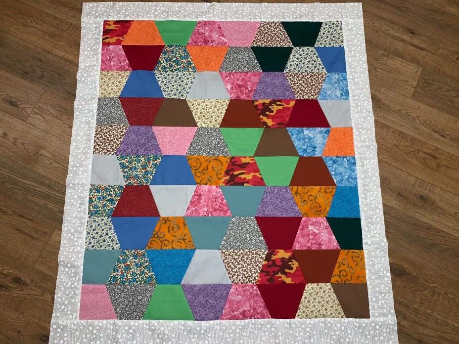 Colorful Tumbler Baby Quilt Top