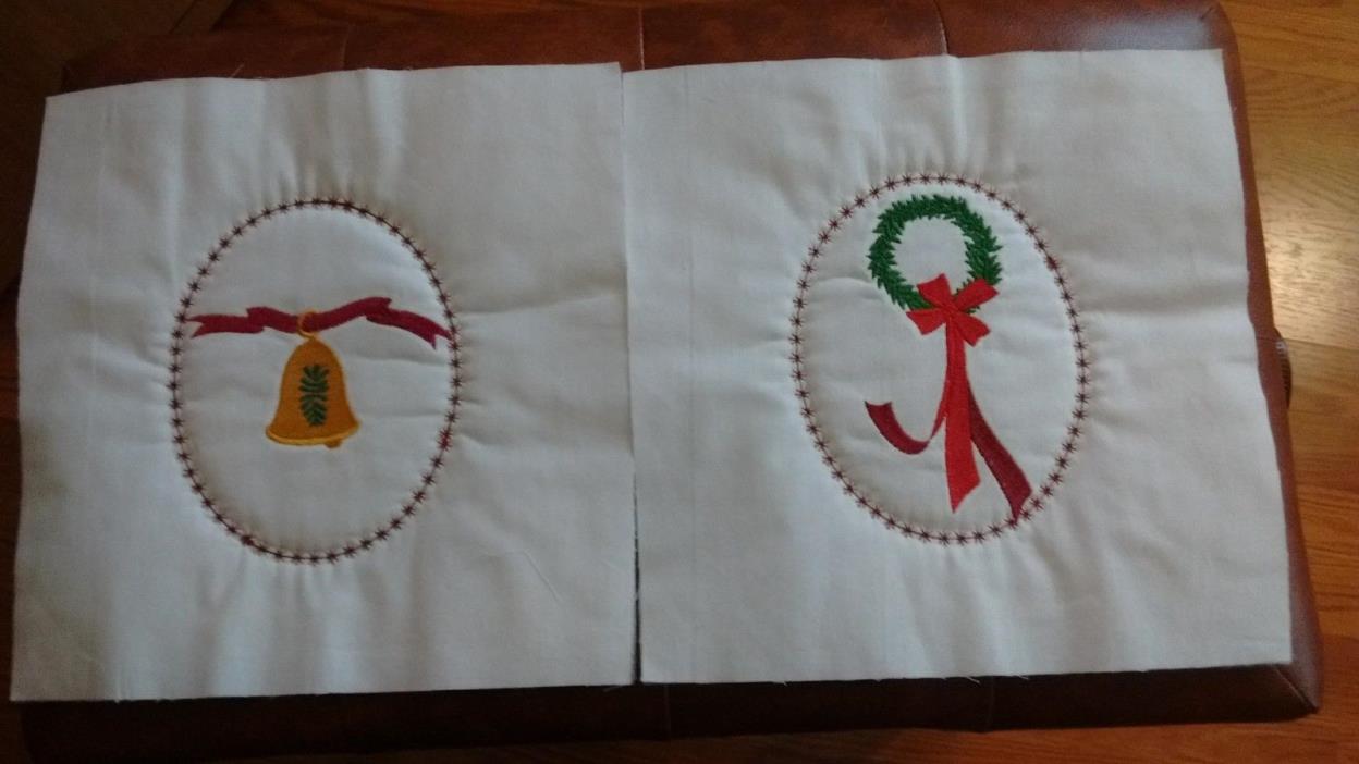Machine Embroidered Christmas Quilt Blocks-Squares, 10.5