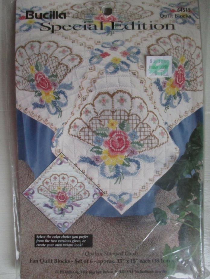 Bucilla Special Edition Fans Cross Stitch Quilt Squares 15