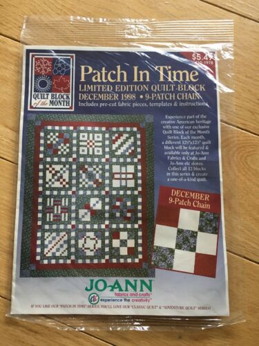 Patch In Time Limited Edition Quilt Block December 1998 Joann Fabrics New Sealed
