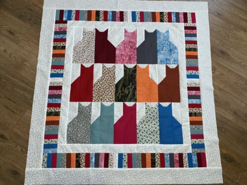 Scrappy Cats Baby Quilt Top or Lap Blanket