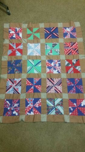Vintage Magic Eight/ Pinwheel ? Quilt Top Unfinished 44 X 36 1/4