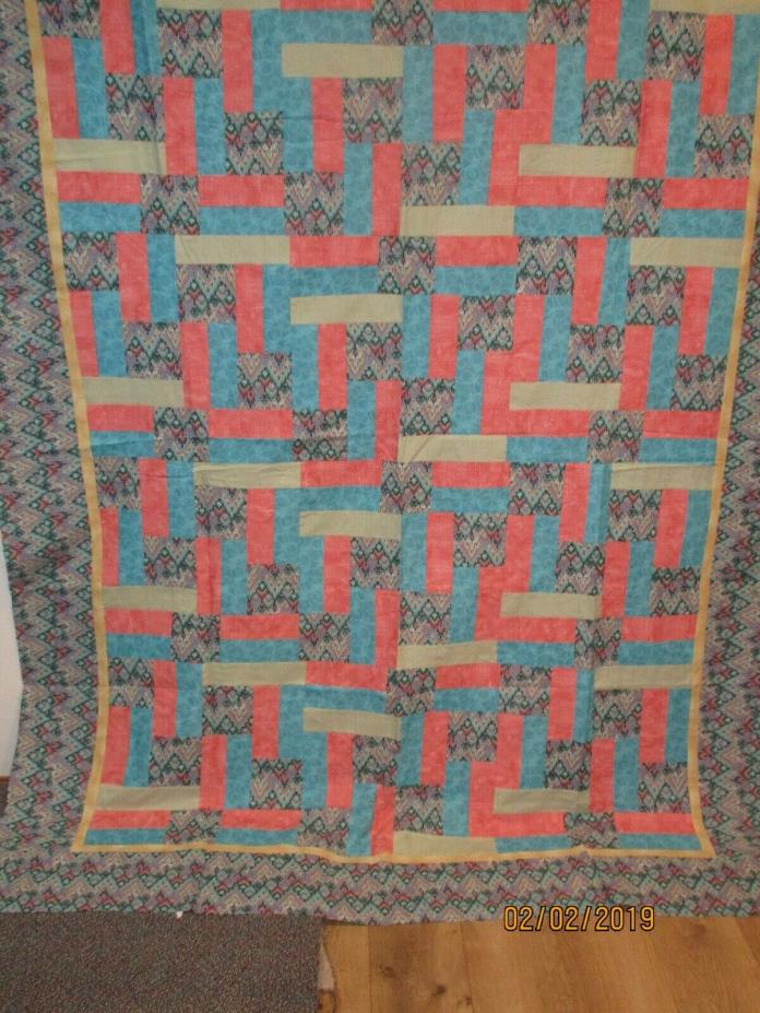 Handmade  Quilt top for you to finish into a quilt  58