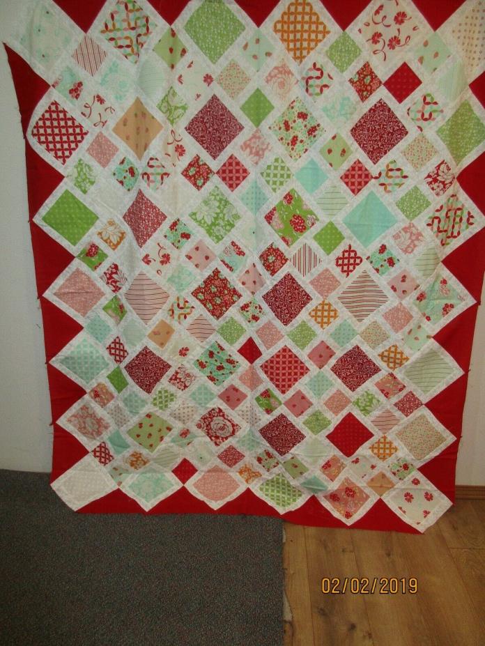 Handmade  Quilt top for you to finish into a quilt  56
