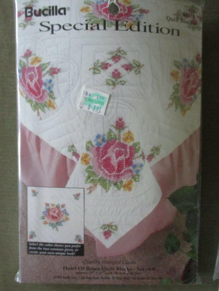 Bucilla Special Edition Heart of Roses Cross Stitch Quilt Squares 15