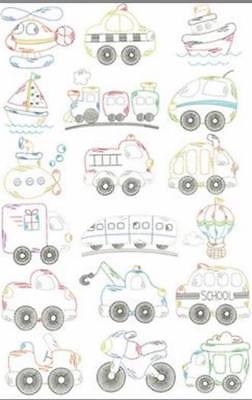 Around town Vintage Machine Embroidery Quilt Block 4x4 choice single design juju