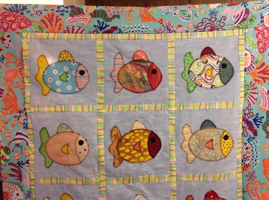 Quilt Top-Fishy-Fishy-Approx. 44