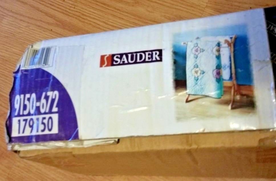 SAUDER Quilt Rack Medium Oak finsh, Brand New In Box 9150-672 Aprox. 12Lbs.