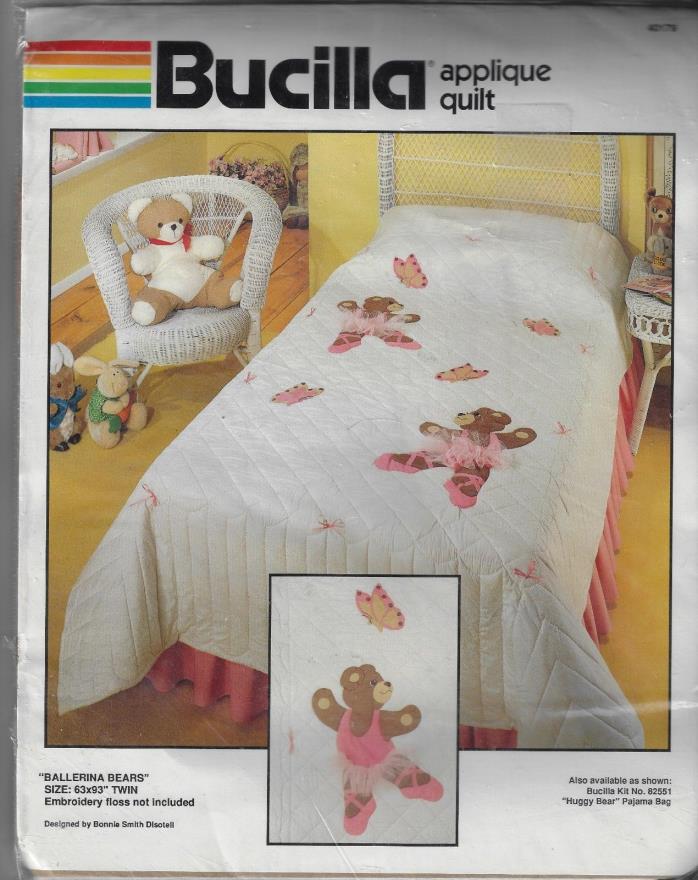 Bucilla  Applique Quilt Kit- Ballerina Bears 40179 -Twin 63