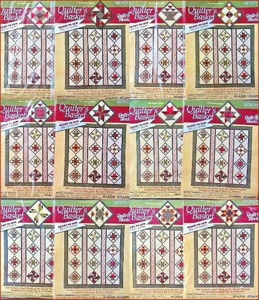 Joanns Quilter's Basket Set of 12 Ready To Sew Quilt Blocks of the Month 2000