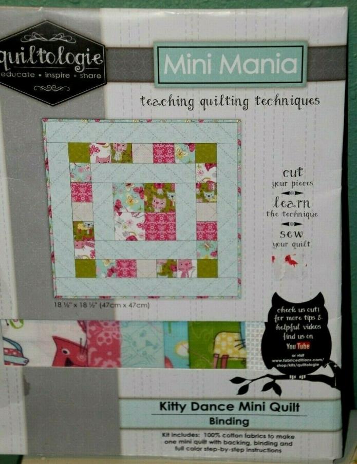 QUILTOLOGIE MINI MANIA KITTY DANCE MINI QUILT BINDING NEW TEACH QUILT TECHNIQUES
