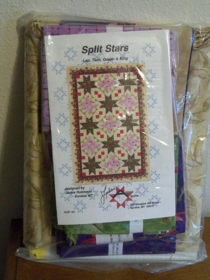 Split Stars Quilt Kit.  Material & Pattern. 48