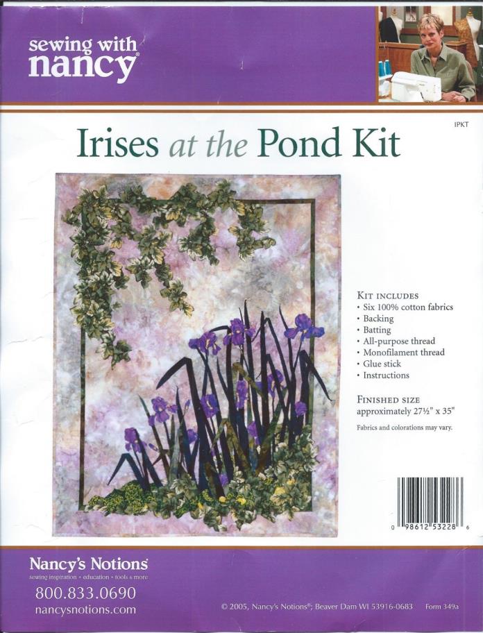 IRISES AT THE POND ~ WALL HANGING QUILT KIT by Sewing with Nancy 27½” x 35