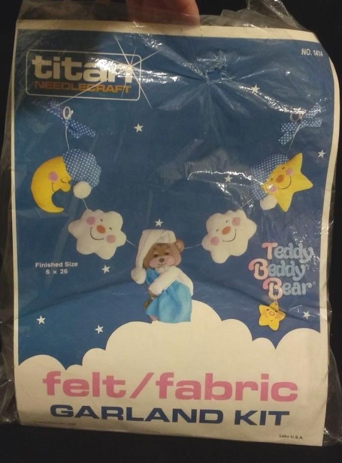 Teddy Beddy Bear Vintage Garland Needlecraft Kit Titan Felt Fabric Crib Baby NEW