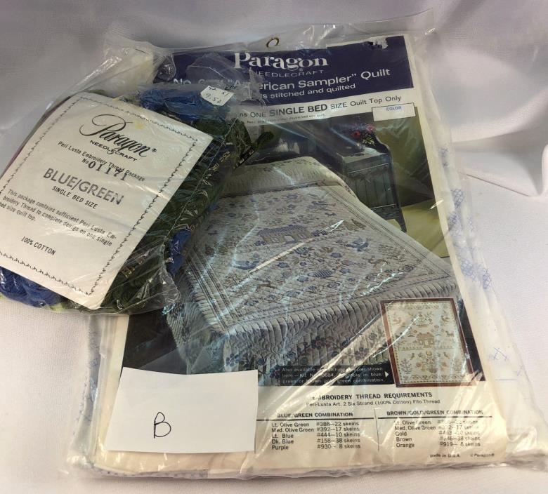 Paragon Needlecraft American Sampler Quilt 01171 Single Bed Size Quilt Top CCS B