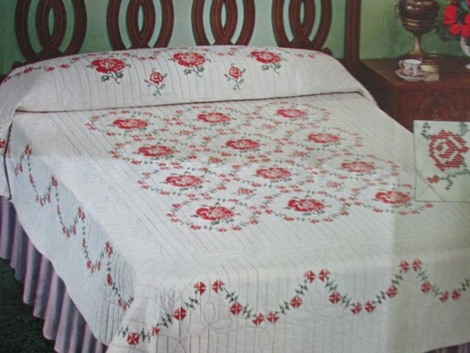 Vintage Wonder Art Chateau Rose Quilt Top Kit 2486 Double Bed Cross Stitch Kit