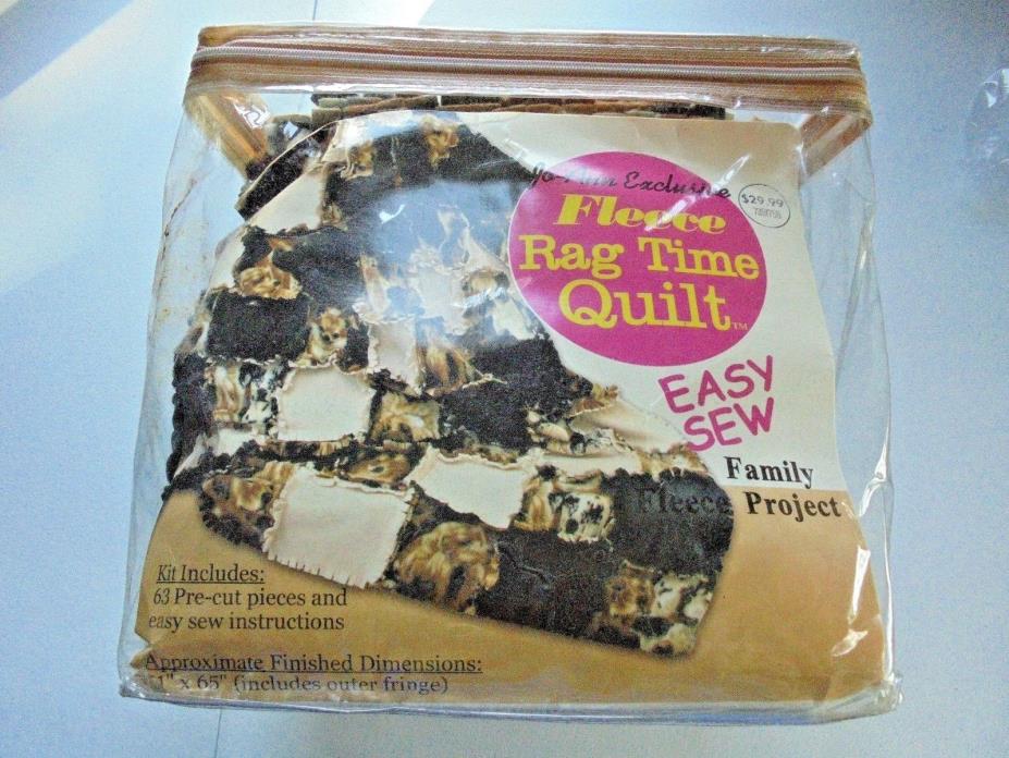 Jo Ann's Easy Sew Fleece Blanket Quilt Kit Dog Print NEW 51 x 65 Crafts