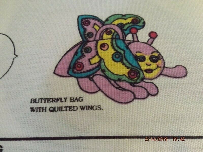 Butterfly Bag with Quilted Wings to Sew,Beautiful Colors ! Has handle