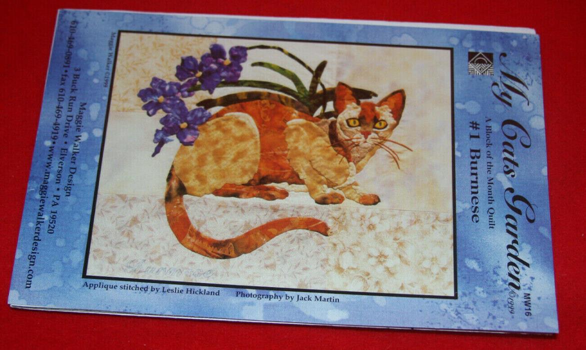 Maggie Walker Block of the Month Quilt - My Cats Garden #1 - Burmese Cat (166)