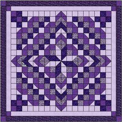 Quilt Kit Faceted Star/Shades of Purple/Precut/King/plus backing and binding