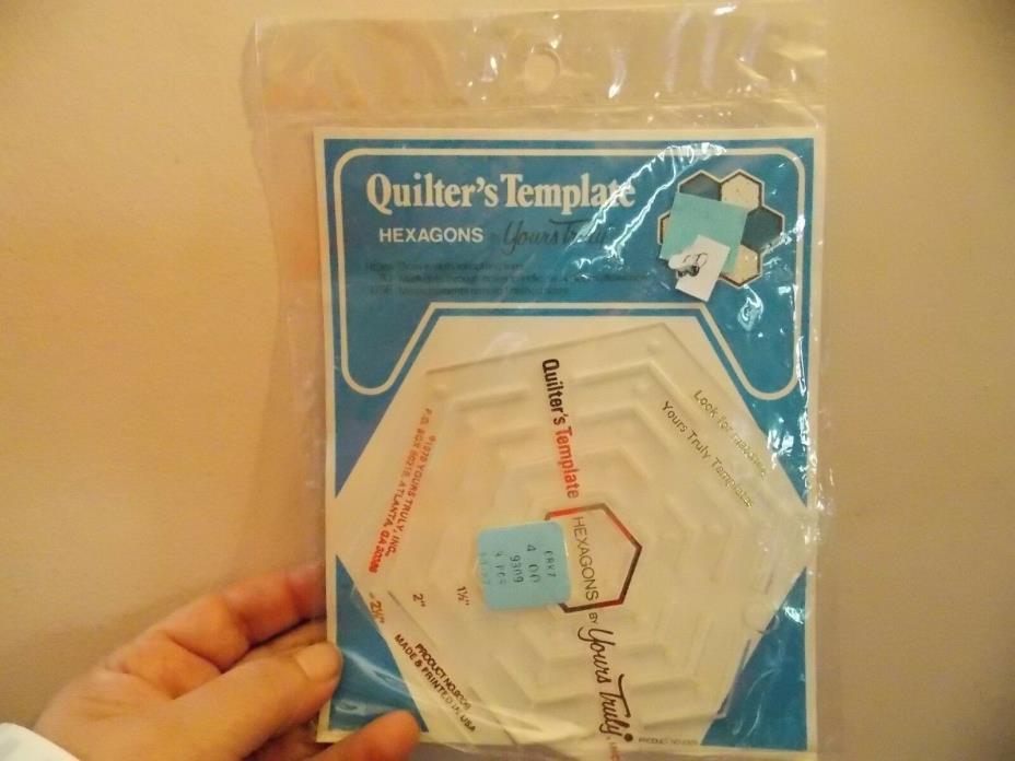Quilters Template Hexagons Your Truly NIP