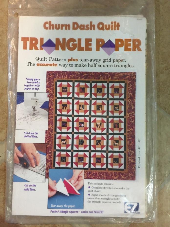 Triangles Papers:  Package of Half-Square triangle tear-away papers, CHURN DASH