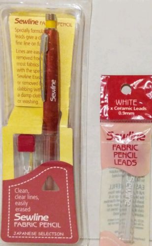 NEW SEWLINE Fabric Pencil - Mechanical Pencil with Refills - White & Yellow