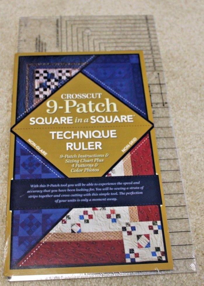 Crosscut 9-patch Square in a Sqaure Technique Ruler and Instruction for Quilting