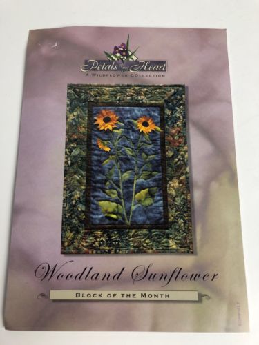 Petals Of My Heart Woodland Sunflower Art Quilt Pattern Block Seventeen