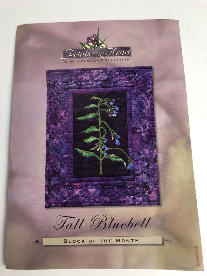 Petals Of My Heart Tall Bluebell Art Quilt Pattern Block Ten