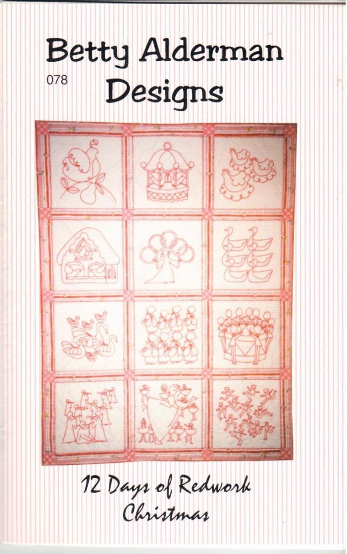 Betty Alderman Designs: Twelve Days of Redwork Christmas Wall Hanging Pattern