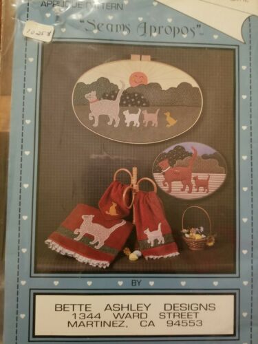 Bette Ashley Designs Seams Apropos Cats Kittens Applique Pattern