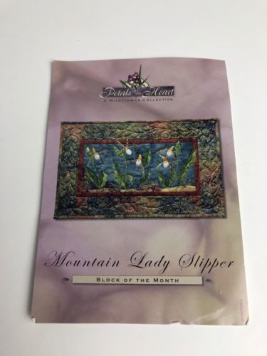 Petals Of My Heart Mountain Lady Slipper Art Quilt Pattern Block Four