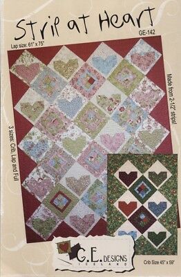 Strip at Heart pieced quilt pattern patchwork crib nursery lap throw full shabby