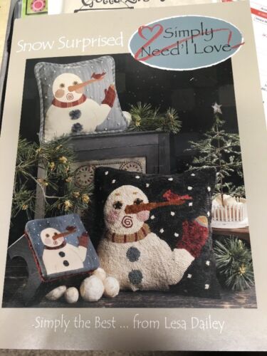 Simply Need'l Love SNOW SURPRIED Quilt Wool Applique Penny Rug Hooking Pattern