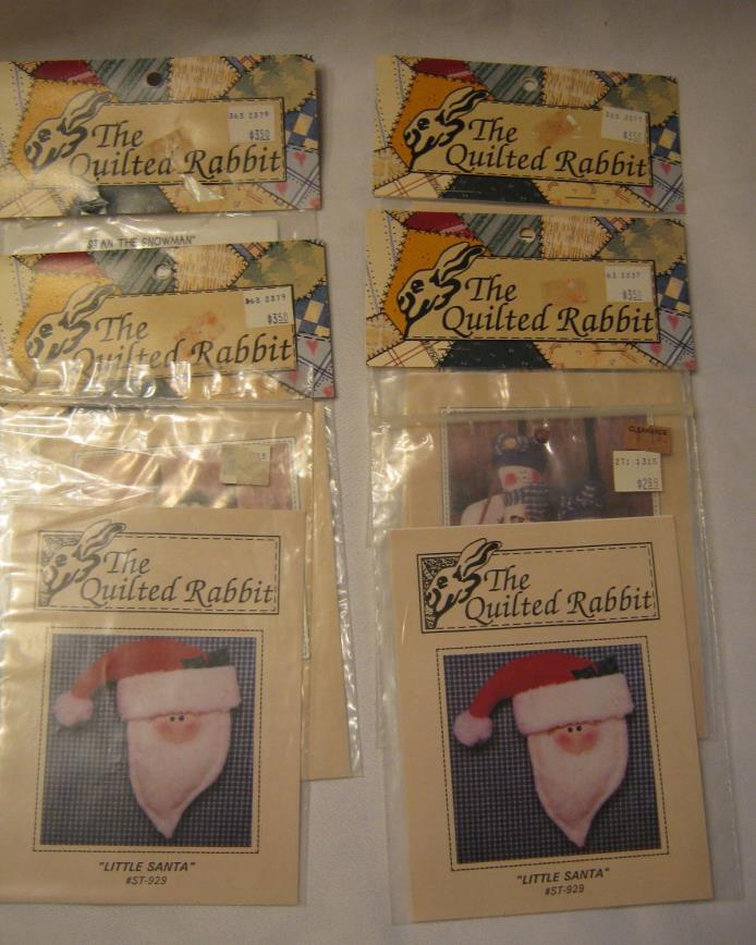 Lot Of 6 New Vintage The Quilted Rabbit Christmas Patterns 4 Different