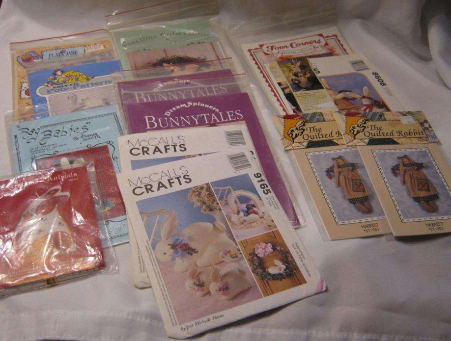 Lot Of 14 New Vintage Patterns Fall Scarecrow Bunny Rabbit 11 Different