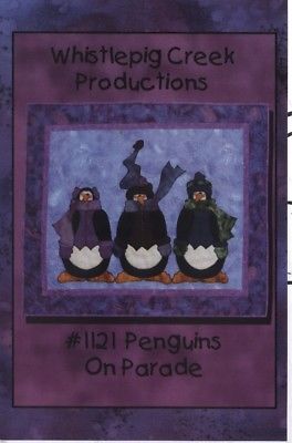 Whistlepig Creek Penguins on Parade applique quilt pattern winter wall hanging