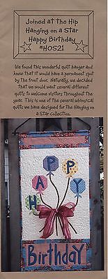 Hanging on a Star Happy Birthday wall hanging quilt applique 18 X 36 balloons