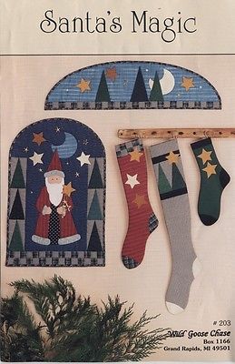 Santa's Magic Christmas quilt pattern stocking winter hoilday wallhanging tree