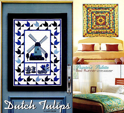 Dutch Tulips , Royal Interlude,Painter's Palette Bed Runner   Quilt pattern only