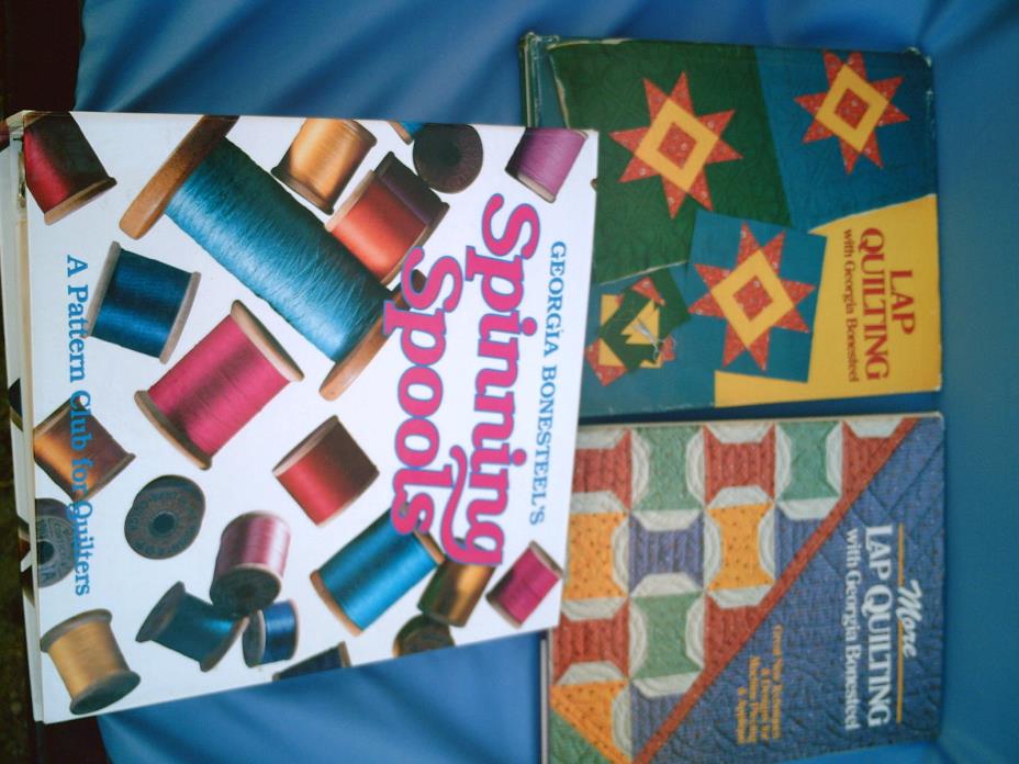 Lot Of 3 Georgia Boonesteel More Lap Quilting & Spinning Spools VOLUME 1 Books