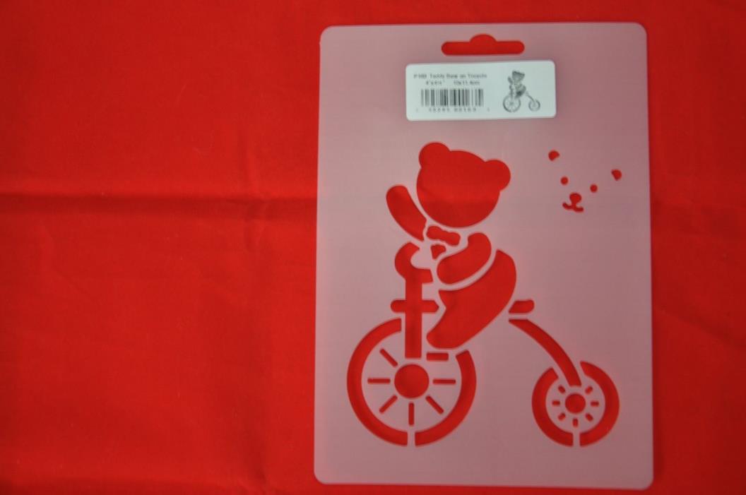 Stencil Teddy Bear on Tricycle 4