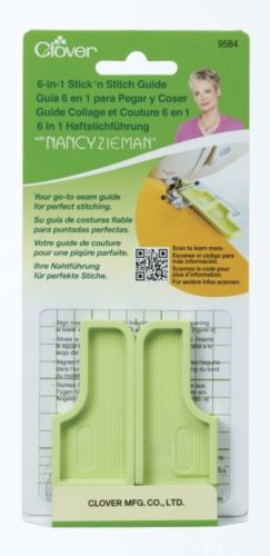 Clover 9584 6-In-1 Stick and Stitch Seam Guide Sewing NEW!