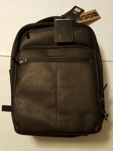 Renwick Genuine Leather Backpack Dark Brown