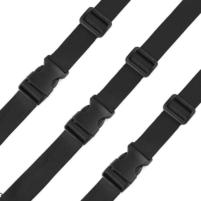 1Inch Plastic Buckle Kit With 10 Pack Side Release and Black Nylon Webbing Strap
