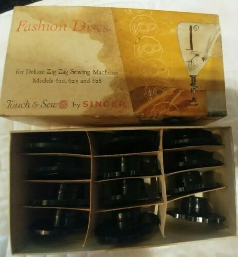 12 Fashion Discs Singer Deluxe Zig-Zag Sewing Machines 620 625 628 Touch & Sew